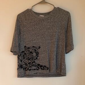 Bimba Y Lola Grey Heathered Tiger Shirt